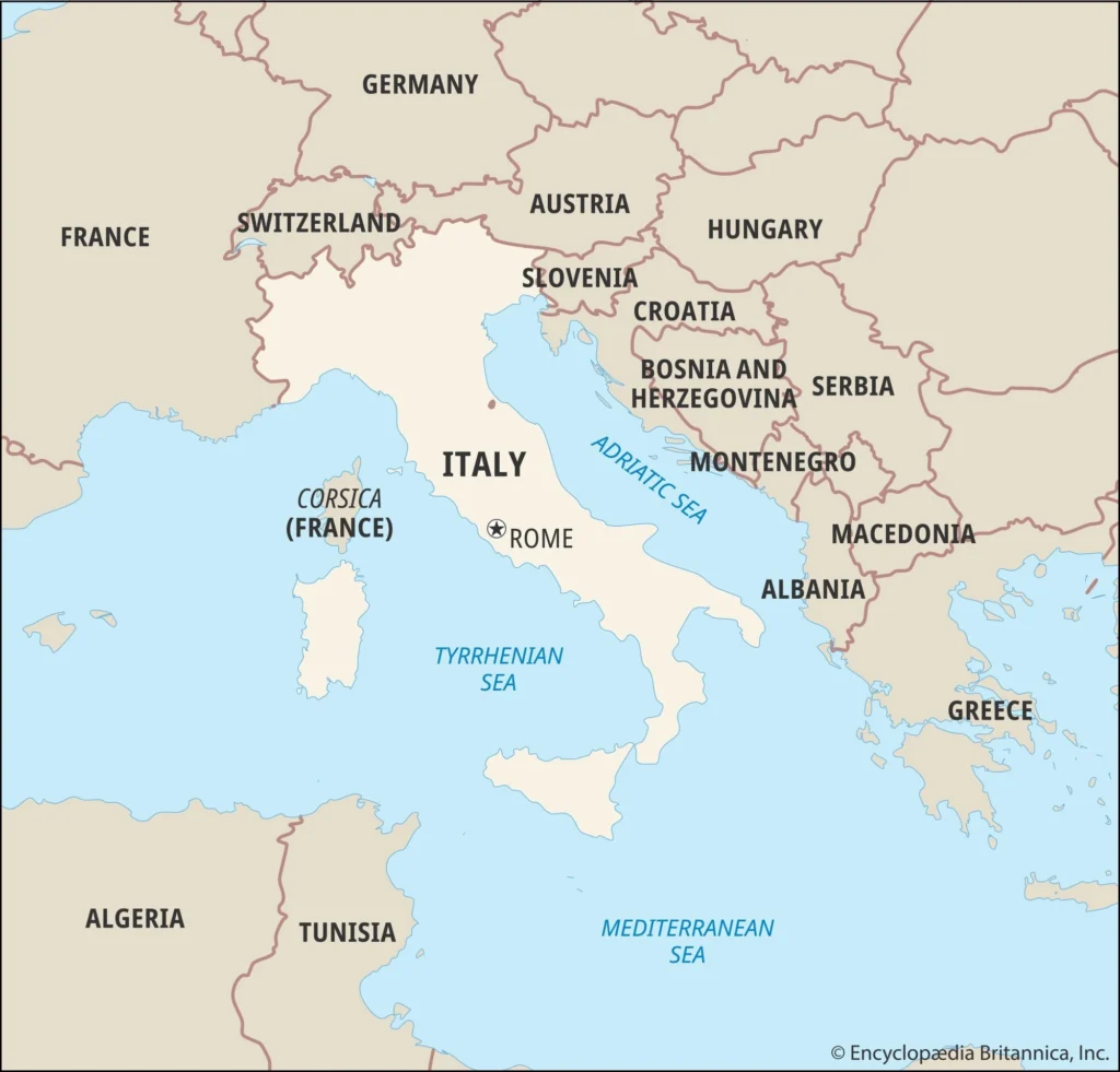 Location of Italy
