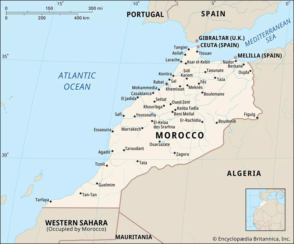 Location of Morocco