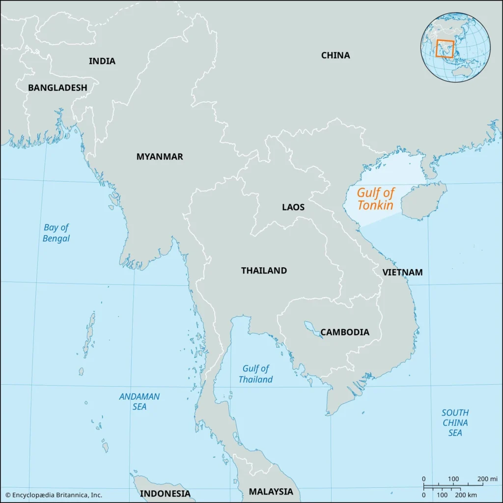 Gulf of Tonkin map IAS Toppers