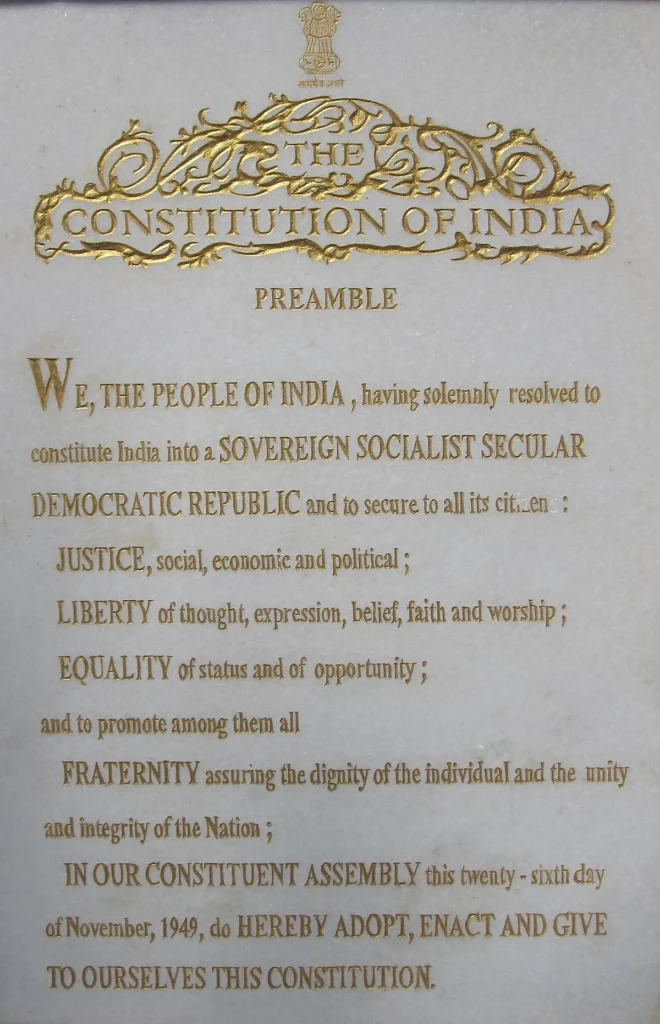 Image of the Preamble of Indian Constitution IAS Toppers