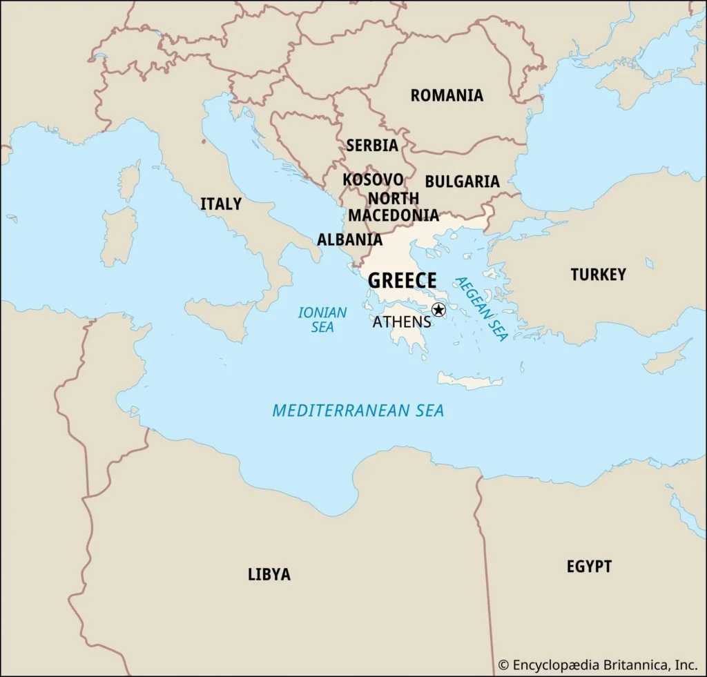 Location of Greece map