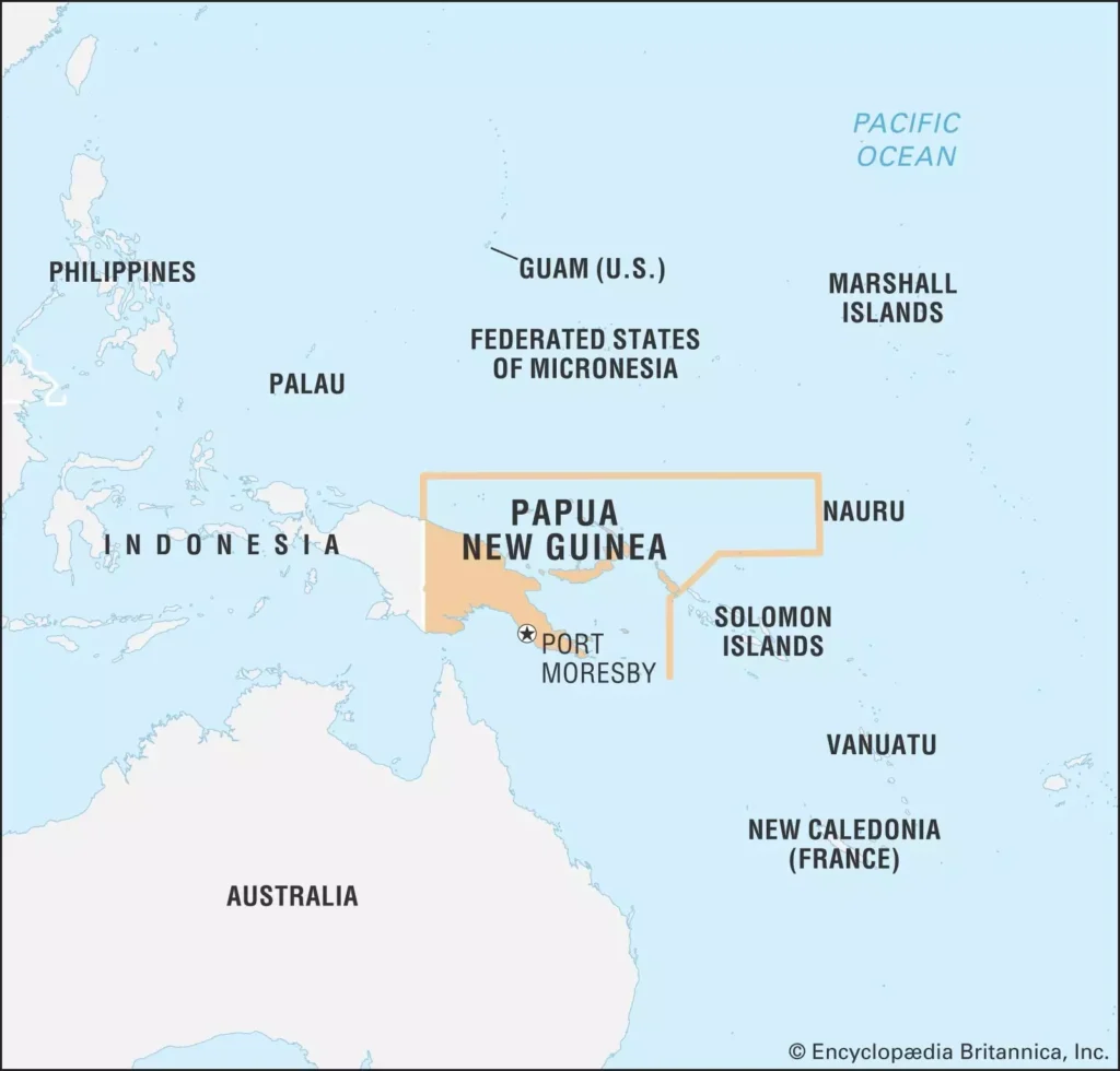 Location of Papua New Guinea 1